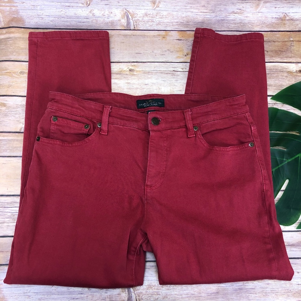 Lauren Ralph Lauren Red Modern Straight Crop